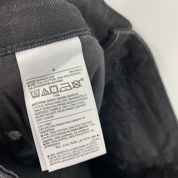 Old Navy Jeans Black High Rise Power Slim Straight Distressed NWT - Picture 8 of 8